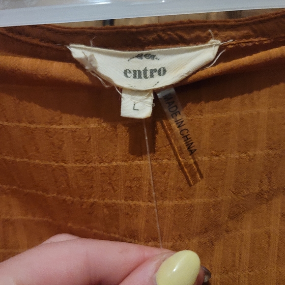 Romantic lacy peasant top in rust color - Picture 3 of 4